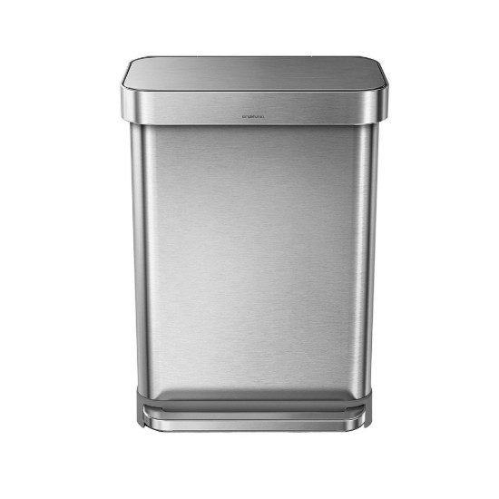 Cos de gunoi cu pedala, 55 L, inox, Brushed - simplehuman