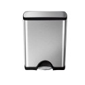 Cos de gunoi dreptunghiular, cu pedala, 50 L, inox, Brushed - simplehu