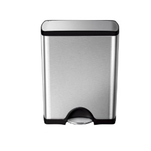Cos de gunoi dreptunghiular, cu pedala, 50 L, inox, Brushed - simplehuman