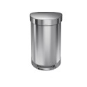 Cos de gunoi cu pedala, semi-rotund, 45 L, inox, Brushed - simplehuman