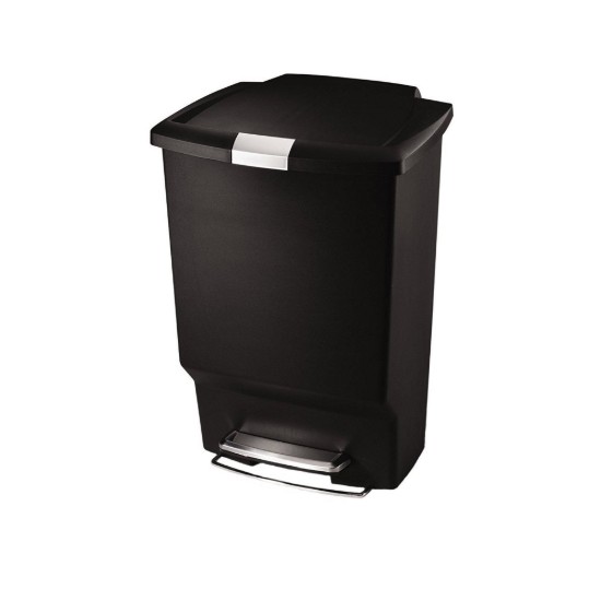 Cos de gunoi dreptunghiular, cu pedala, 45 L, plastic, Negru - simplehuman