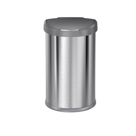 Cos de gunoi cu senzor, semi-rotund, 45 L, inox - simplehuman