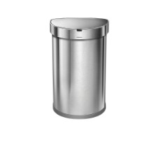 Cos de gunoi cu senzor, semi-rotund, 45 L, inox - simplehuman