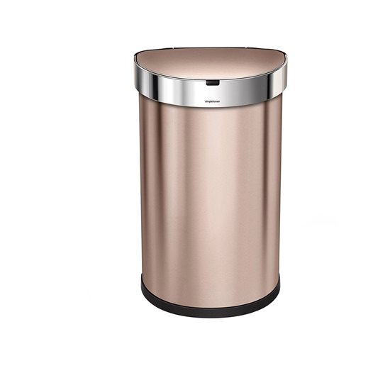 Cos de gunoi cu senzor, semi-rotund, 45 L, inox - simplehuman