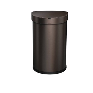 Cos de gunoi cu senzor, semi-rotund, 45 L, inox - simplehuman