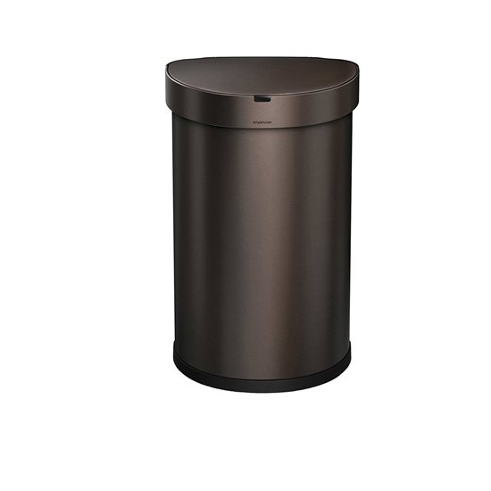 Cos de gunoi cu senzor, semi-rotund, 45 L, inox - simplehuman