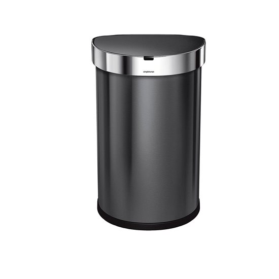 Cos de gunoi cu senzor, semi-rotund, 45 L, inox - simplehuman