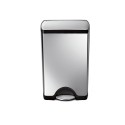 Cos de gunoi dreptunghiular, cu pedala, 38 L, inox, Brushed - simplehu