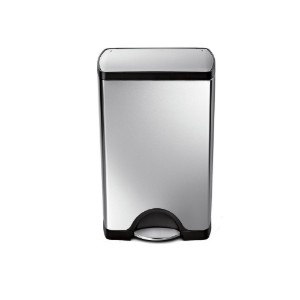 Cos de gunoi dreptunghiular, cu pedala, 38 L, inox, Brushed - simplehuman