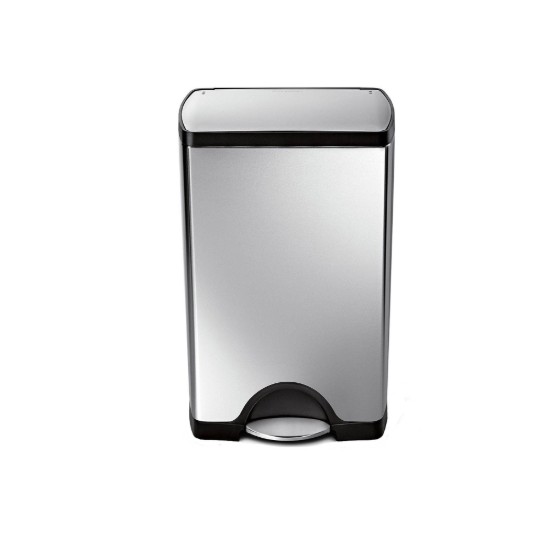 Cos de gunoi dreptunghiular, cu pedala, 38 L, inox, Brushed - simplehuman
