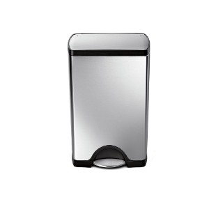 Cos de gunoi dreptunghiular, cu pedala, 38 L, inox - simplehuman