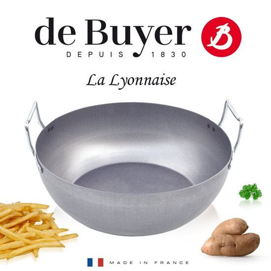 Tigaie adanca, otel, 32cm/6L "La Lyonnaise" - de Buyer