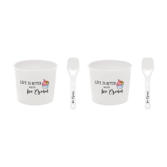 Set servire inghetata 4 piese portelan "Kitchen Elements" - Nuova R2S