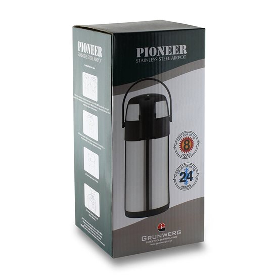 Termos inox, 4 L, "Pioneer", Argintiu - Grunwerg