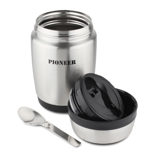 Termos supa cu lingurita, inox, 480 ml, "Pioneer" - Grunwerg