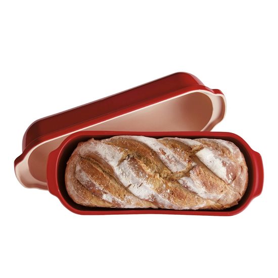 Vas pentru paine Batard, ceramica, 39x16,5cm/4,5L, Burgundy - Emile Henry