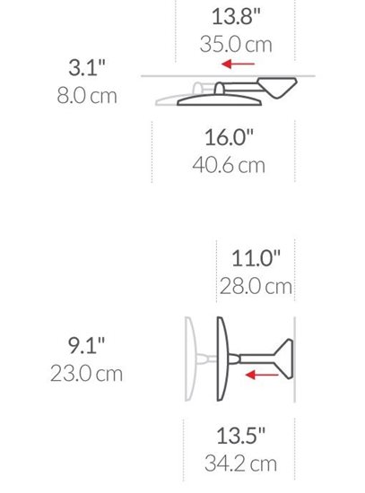 Oglinda cosmetica de perete, cu senzor, 23 cm - simplehuman