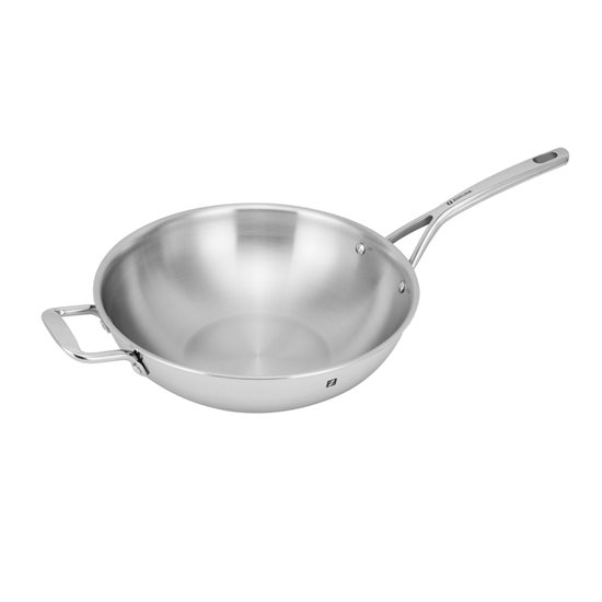 Tigaie wok 3-ply, inox, 30 cm - Zokura