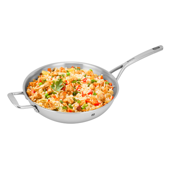 Tigaie wok 3-ply, inox, 30 cm - Zokura