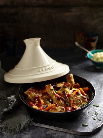 Tajine fonta, cu capac ceramic, 20cm/0,6L, Cream - Staub