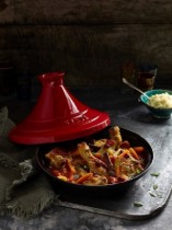 Tajine fonta, cu capac ceramic, 28cm, Cherry - Staub