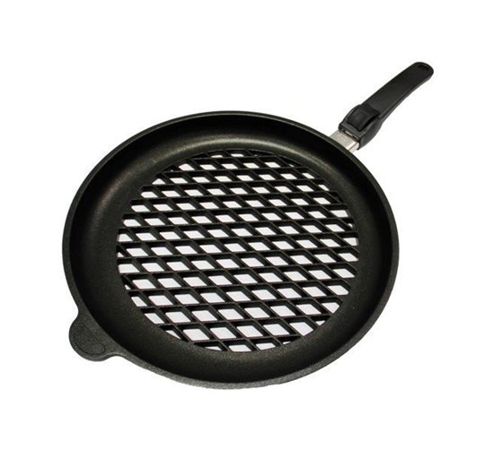 Tigaie grill perforata, aluminiu, 32 cm - AMT Gastroguss