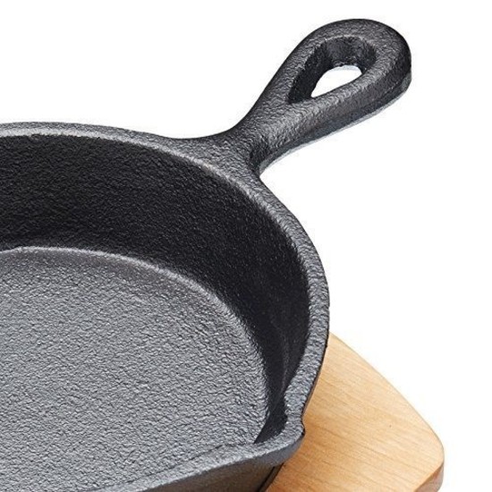 Mini-tigaie fonta, 14,5 cm, cu suport de lemn, "Artesa"  - Kitchen Craft