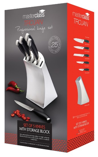 Set cutite 6 piese Trojan, otel, "Master Class" - Kitchen Craft