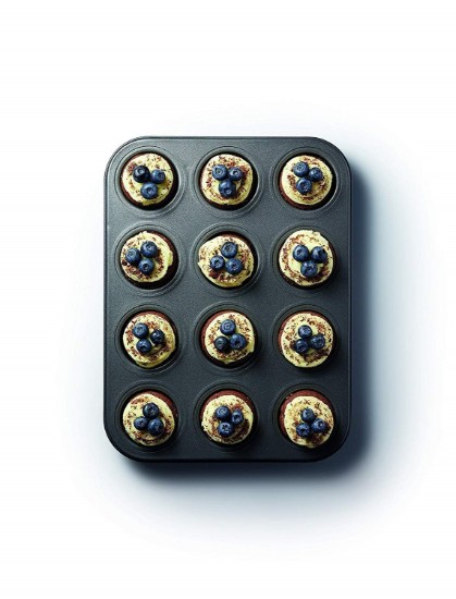 Tava 12 mini briose,  otel carbon, 26 x 20 cm, "MasterClass" - Kitchen Craft