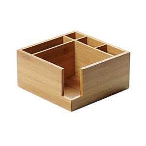 Cutie pentru tacamuri si servetele, bambus, 18 x 18 cm - Kesper