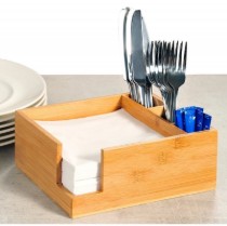 Cutie pentru tacamuri si servetele, bambus, 21,5 x 18 cm - Kesper