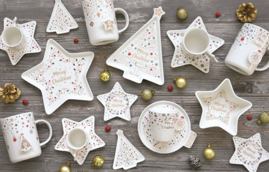 Bol stea, portelan, 15 cm, "Merry Christmas" - Easy Life