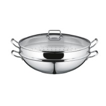 Tigaie wok, 4 piese, inox, 36 cm, "Macao" - WMF