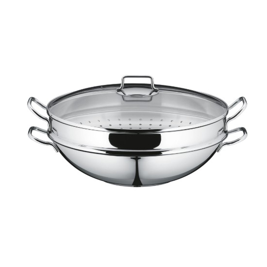 Tigaie wok, 4 piese, otel inoxidabil, 36 cm, "Macao" - WMF