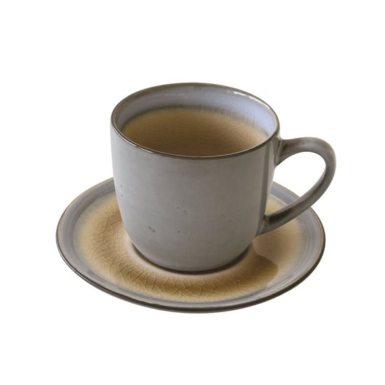 Ceasca ceai, portelan, 240 ml, cu farfurioara, "Origin", Bej - Nuova R2S