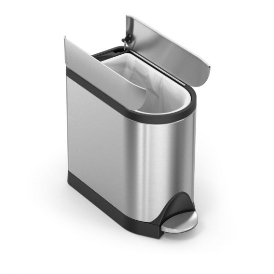 Cos de gunoi cu pedala, 10 L, inox, Brushed - simplehuman