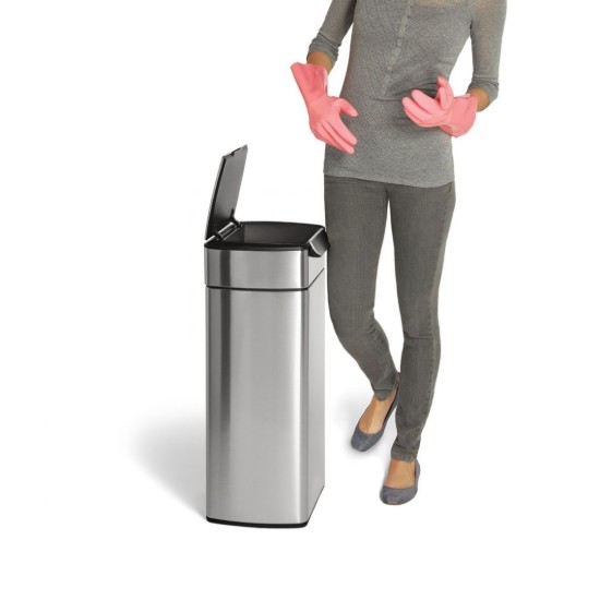 Cos de gunoi Slim, Touch Bar, 30 L, inox, Brushed - simplehuman