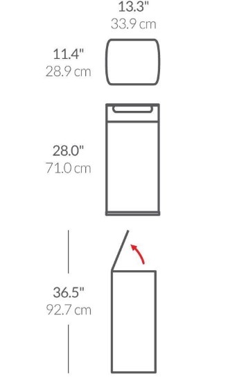Cos de gunoi Slim, Touch Bar, 30 L, inox, Brushed - simplehuman
