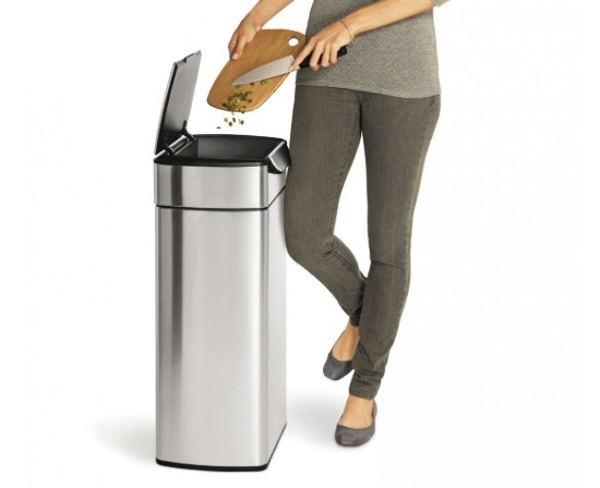Cos de gunoi Slim, Touch Bar, 30 L, inox, Brushed - simplehuman