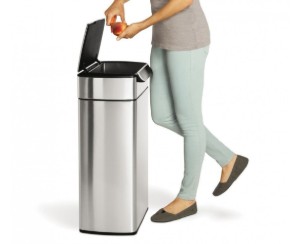 Cos de gunoi Slim, Touch Bar, 30 L, inox, Brushed - simplehuman