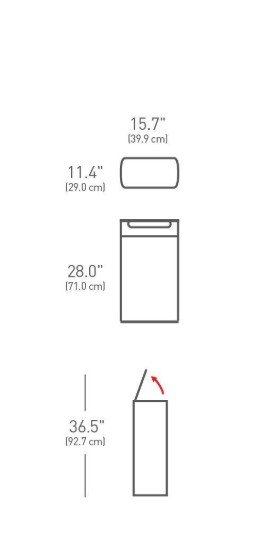 Cos de gunoi Slim, Touch Bar, 40 L, inox, Brushed - simplehuman
