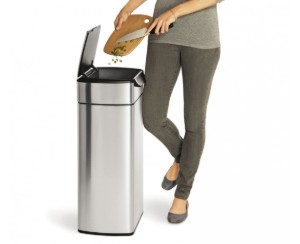Cos de gunoi Slim, Touch Bar, 40 L, inox, Brushed - simplehuman