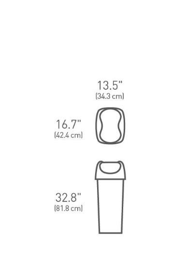 Cos de gunoi, 60 L, plastic, Negru - simplehuman