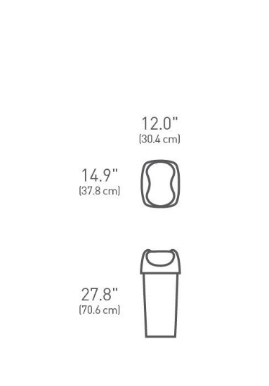 Cos de gunoi, 40 L, plastic, Negru - simplehuman