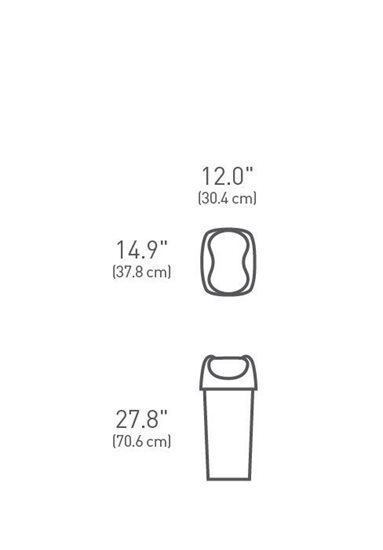 Cos de gunoi, 40 L, plastic - simplehuman