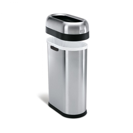 Cos de gunoi Slim, fara capac, 50 L, inox, Brushed - simplehuman