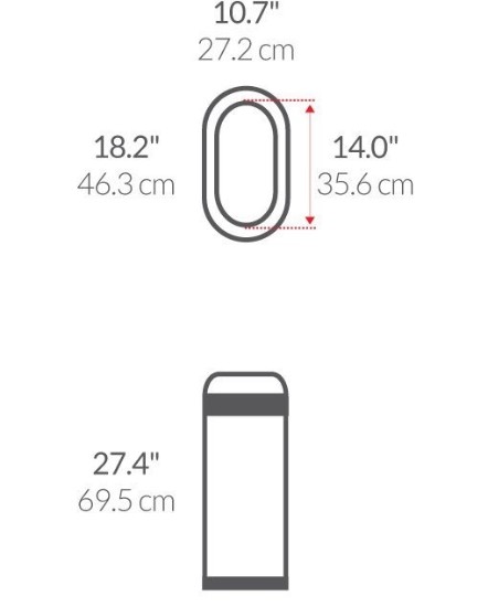Cos de gunoi Slim, fara capac, 50 L, inox, Brushed - simplehuman