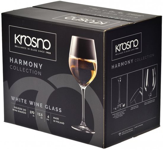 Set 6 pahare vin alb, sticla, 370ml, "Harmony" - Krosno