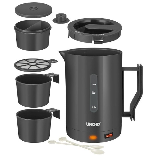 Fierbator electric de voiaj 0,5 L, 1000 W, Gri - Unold