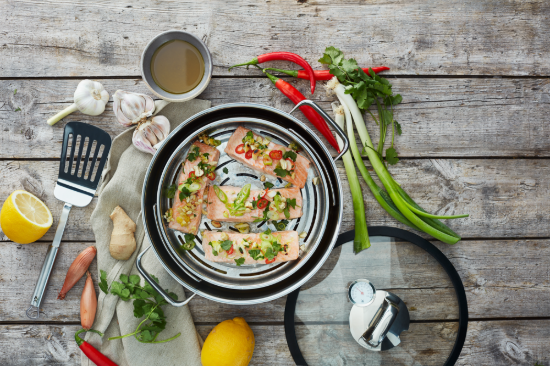 Oala inox  gatire la aburi 28 cm 5 l "Vitalis" - WMF